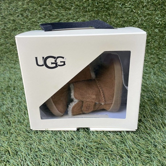 UGG Baby uggs Keelan Booties Chestnut Brown Suede Infant Shoes Size 0-6 Months - Picture 7 of 12